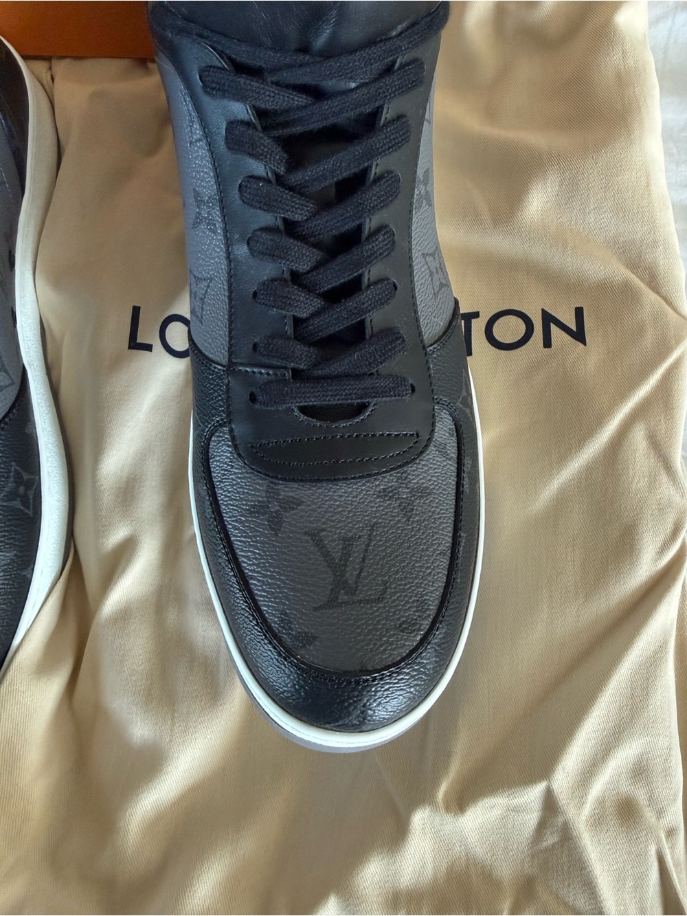 Louis Vuitton Men’s Rivoli Damier Graphite Monogram High-Top Sneakers - Picture 9 of 11
